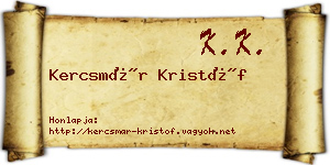 Kercsmár Kristóf névjegykártya
